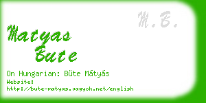 matyas bute business card